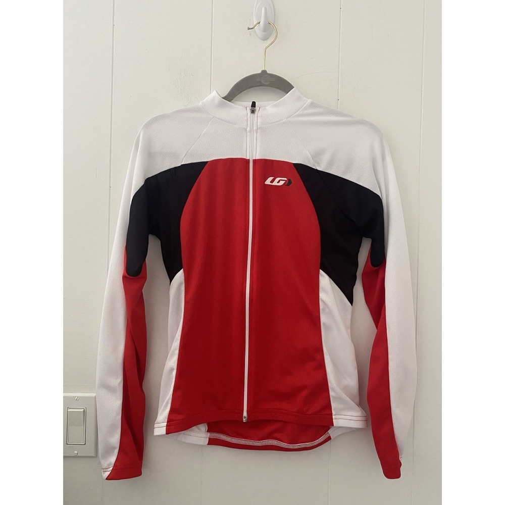 Louis Garneau Red/Black/White Long Sleeve‎ Cycling Jersey Womens Medium